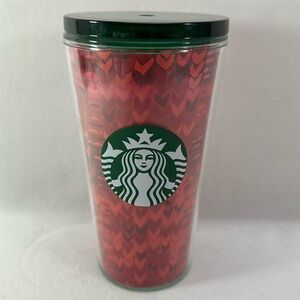 Starbucks Crimson Patterned 16 Oz Tall Coffee Double Wall Tumbler Without Straw